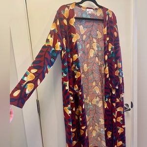 LuLaRoe maroon floral duster cardigan | Medium | Worn once